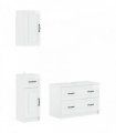 vidaXL 3 Piece Bathroom Cabinet Set UTRECHT High Gloss White