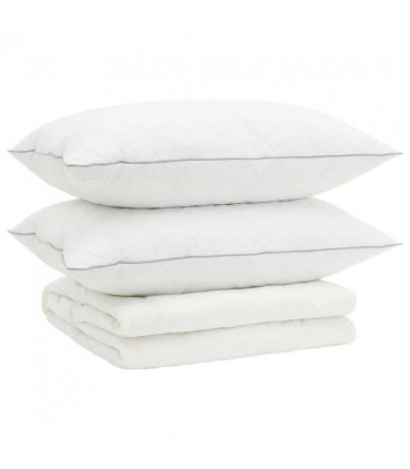 vidaXL 90% Goose Down Duvet Set FULDA 3 pcs 220 x 240 cm Summer White