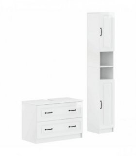 vidaXL 2 Piece Bathroom Cabinet Set UTRECHT High Gloss White