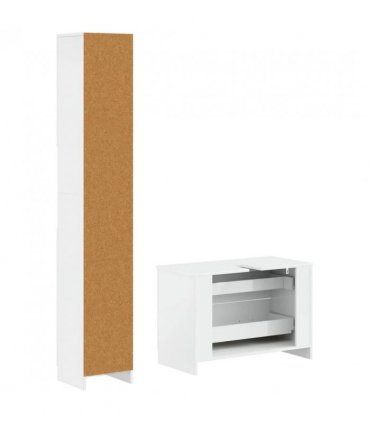 vidaXL 2 Piece Bathroom Cabinet Set UTRECHT High Gloss White