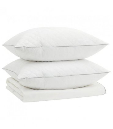 vidaXL 90% Goose Down Duvet Set FULDA 3 pcs 220 x 240 cm Summer White