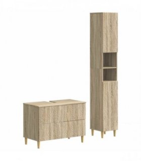 vidaXL 2 Piece Bathroom Cabinet Set DELFT Sonoma Oak Engineered Wood