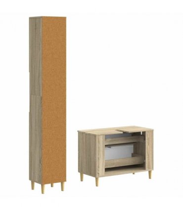 vidaXL 2 Piece Bathroom Cabinet Set DELFT Sonoma Oak Engineered Wood