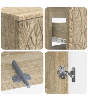 vidaXL 2 Piece Bathroom Cabinet Set DELFT Sonoma Oak Engineered Wood