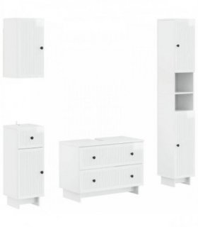 vidaXL 4 Piece Bathroom Cabinet Set EDE High Gloss White