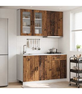 vidaXL Kitchen Unit PORTO 4 pcs Old Wood Engineered Wood