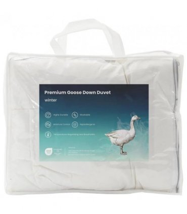 vidaXL 90% Goose Down Duvet Set FULDA 3 pcs 200 x 200 cm Winter White