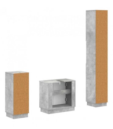 vidaXL 3 Piece Bathroom Cabinet Set HOORN Engineered Wood