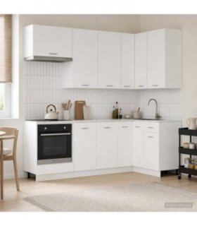 vidaXL Kitchen Unit LYON 8 pcs White Engineered Wood