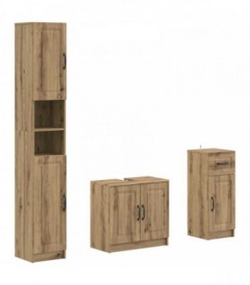 vidaXL 3 Piece Bathroom Cabinet Set UTRECHT Engineered Wood