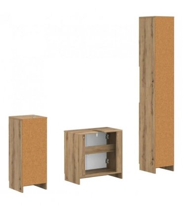 vidaXL 3 Piece Bathroom Cabinet Set UTRECHT Engineered Wood