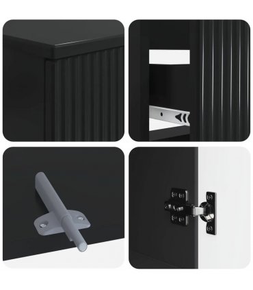 vidaXL 2 Piece Bathroom Cabinet Set ARNHEM Black Engineered Wood