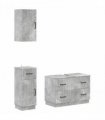 vidaXL 3 Piece Bathroom Cabinet Set HOORN Concrete Grey