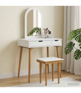 vidaXL Dressing Table Set FAUSKE 3 pcs White 76 x 50 x 143 cm