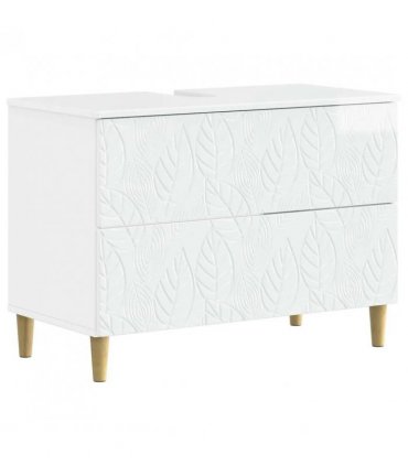 vidaXL 2 Piece Bathroom Cabinet Set DELFT High Gloss White