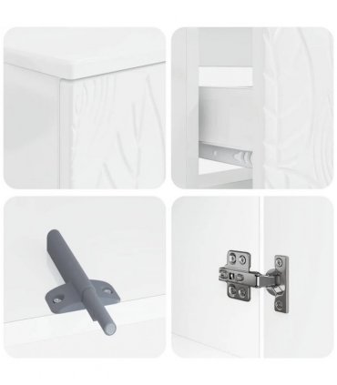 vidaXL 2 Piece Bathroom Cabinet Set DELFT High Gloss White