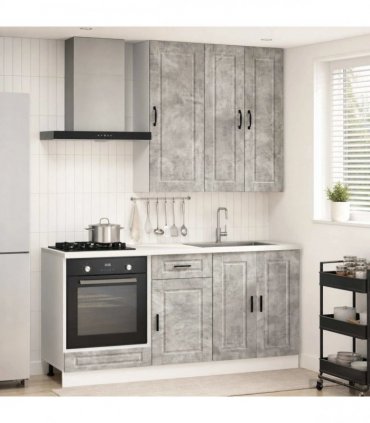 vidaXL Kitchen Unit PORTO 5 pcs Concrete Grey Engineered Wood