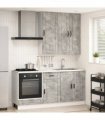 vidaXL Kitchen Unit PORTO 5 pcs Concrete Grey Engineered Wood