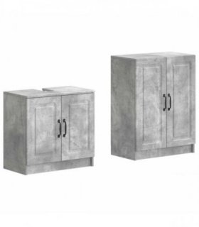 vidaXL 2 Piece Bathroom Cabinet Set UTRECHT Concrete Grey