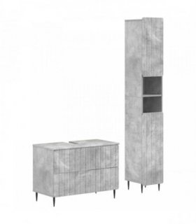 vidaXL 2 Piece Bathroom Cabinet Set ZWOLLE Concrete Grey