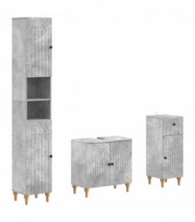 vidaXL 3 Piece Bathroom Cabinet Set ALKMAAR Engineered Wood