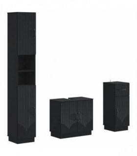 vidaXL 3 Piece Bathroom Cabinet Set HOORN Engineered Wood