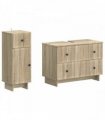 vidaXL 2 Piece Bathroom Cabinet Set EDE Sonoma Oak Engineered Wood