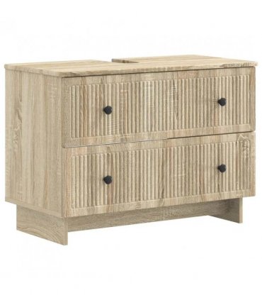 vidaXL 2 Piece Bathroom Cabinet Set EDE Sonoma Oak Engineered Wood