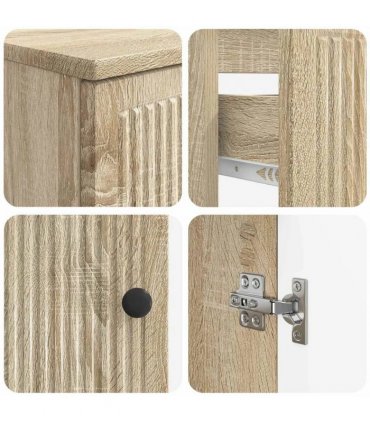 vidaXL 2 Piece Bathroom Cabinet Set EDE Sonoma Oak Engineered Wood