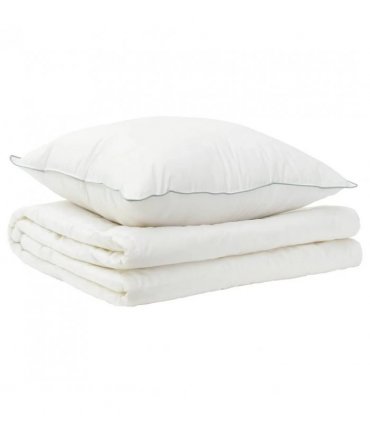 vidaXL Duvet and Pillow Set 2 pcs 152x203 cm Summer 140 GSM Wool White