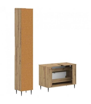 vidaXL 2 Piece Bathroom Cabinet Set HAARLEM Artisan Oak