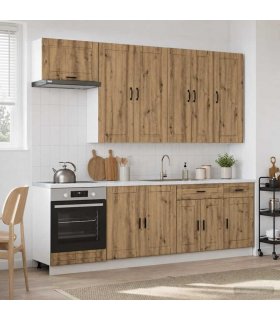 vidaXL Kitchen Unit PORTO 8 pcs Artisan Oak Engineered Wood