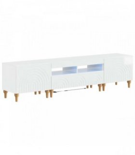 vidaXL 3 Piece LED TV Cabinet High Gloss White Engineered Wood