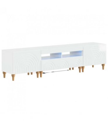 vidaXL 3 Piece LED TV Cabinet High Gloss White Engineered Wood