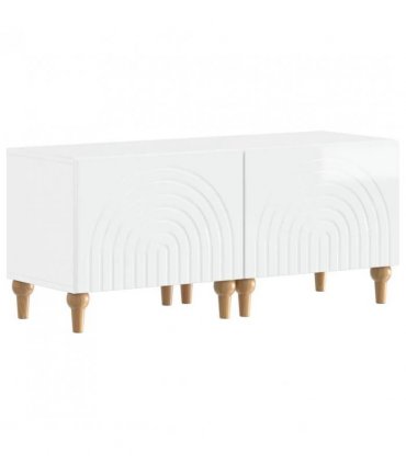 vidaXL 3 Piece LED TV Cabinet High Gloss White Engineered Wood