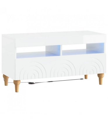 vidaXL 3 Piece LED TV Cabinet High Gloss White Engineered Wood
