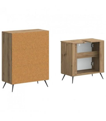 vidaXL 2 Piece Bathroom Cabinet Set BREDA Artisan Oak Engineered Wood