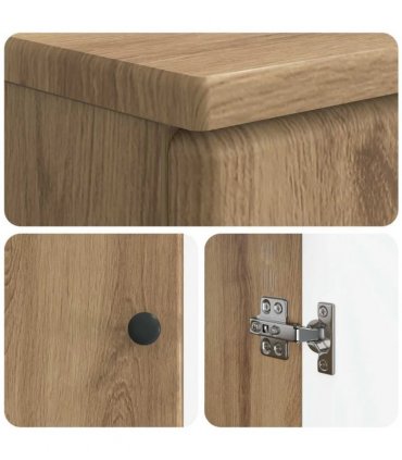 vidaXL 2 Piece Bathroom Cabinet Set BREDA Artisan Oak Engineered Wood