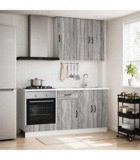 vidaXL Kitchen Unit LUCCA 5 pcs Grey Sonoma Engineered Wood