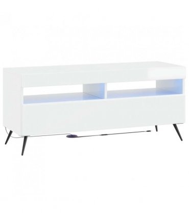 vidaXL 5 Piece LED TV Cabinet High Gloss White Engineered Wood