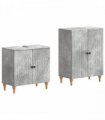 vidaXL 2 Piece Bathroom Cabinet Set ALKMAAR Concrete Grey
