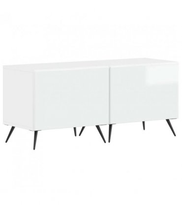 vidaXL 5 Piece LED TV Cabinet High Gloss White Engineered Wood