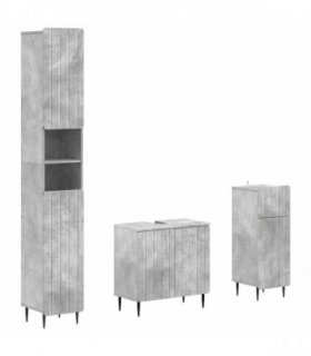 vidaXL 3 Piece Bathroom Cabinet Set ZWOLLE Engineered Wood