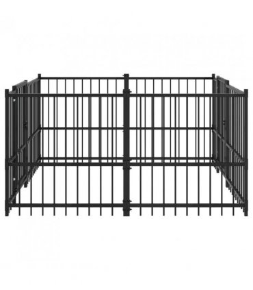 vidaXL Outdoor Dog Playpen Black 192 x 192 x 100 cm Steel