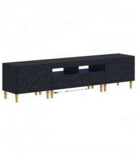 vidaXL 5 Piece LED TV Cabinet Black Engineered Wood