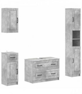 vidaXL 4 Piece Bathroom Cabinet Set UTRECHT Concrete Grey
