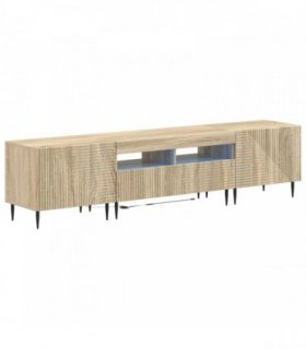 vidaXL 3 Piece LED TV Cabinet Sonoma Oak Engineered Wood