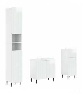 vidaXL 3 Piece Bathroom Cabinet Set ZWOLLE Engineered Wood