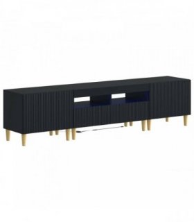 vidaXL 5 Piece LED TV Cabinet Black Engineered Wood