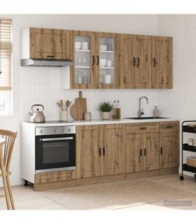 vidaXL Kitchen Unit PORTO 8 pcs Artisan Oak Engineered Wood